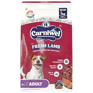 Carniwel Fresh Lamb Adult Dry Dog Food 1 Kg | Natural Ingredients for Optimal Skin & Coat Health | Highly Palatable | Tailored, Premium Nutrition for Small Dogs