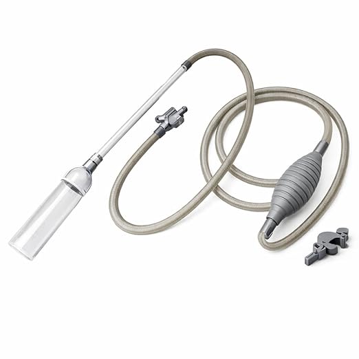 CUBEOne Advanced Aquarium Siphon Cleaner with Valve Control and Extra-Long 2.6 Metre Hose, Manual Pressure Pump, Gravel Vacuum