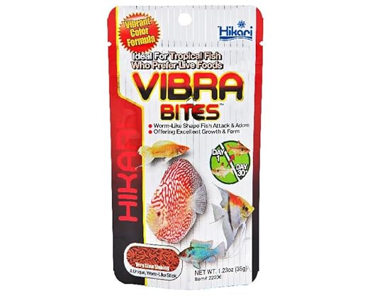 Hikari Tropical Vibra Bites, Fish Food Sticks, Protein-Rich Live Food Alternative, 73g Community Tank Species (35g)