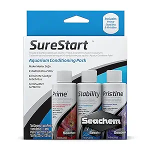 Seachem Sure Start Water Conditioner Prime + Stability + Pristine - 100 ml Each Bottle