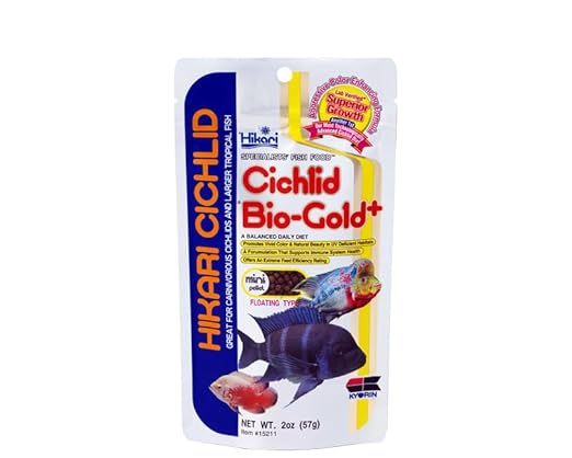 Hikari Tropical Cichlid Bio-Gold+ 57g, Color Enhancing Pellet Food for Carnivorous Cichlids, 45% Protein, Mini and Medium Pellet