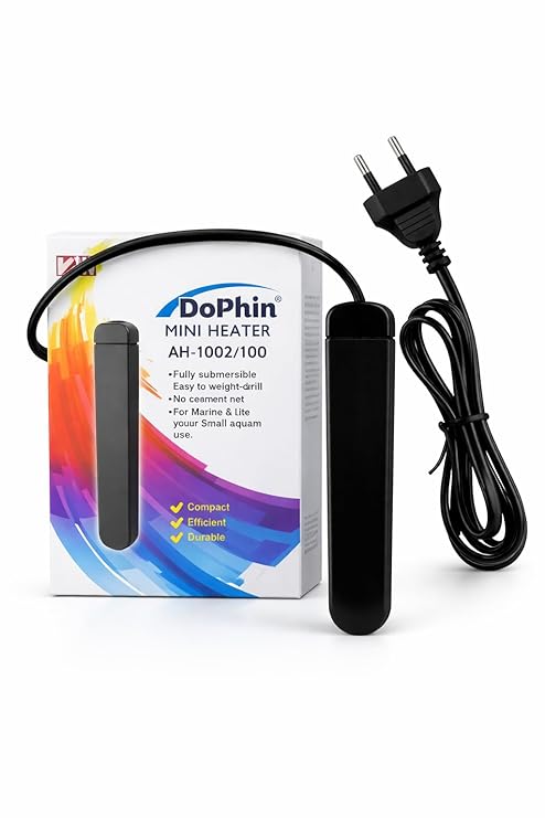 Mini Aquarium Heater AH-1002 (10W) Limited Edition | Fully Submersible Automatic Heater for Small Fish Tanks | Suitable for Freshwater & Marine Aquariums (Imported)