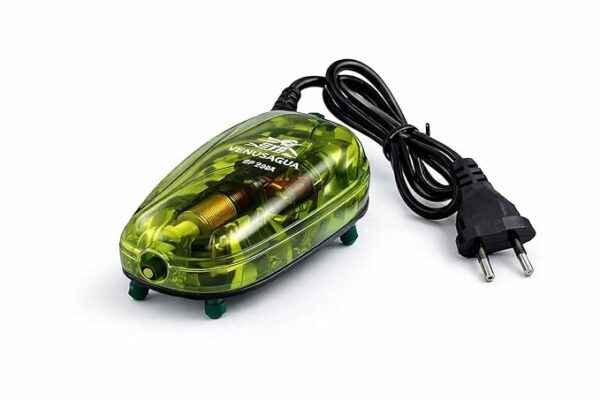 VAQUA AP290A Air Pump Green 3W Low Noise 3.5L per Min Airflow with 2M Tube and 1 Air Stone for Aquarium Use