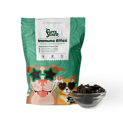 FurryFeast Immune Bites Chicken Jerky Dog Treats | Immune Bites for Dogs | High Protein Single-Ingredient Snack | Supports Immunity & Digestion | Natural | Adult Dogs | 70g