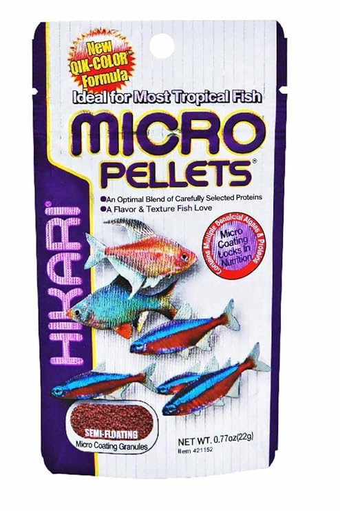 Hikari Micro Pellets, Semi-Floating Fish Food for Tropical Fish, Color Enhancing, 0.77oz (22g) | MECOMMERCE