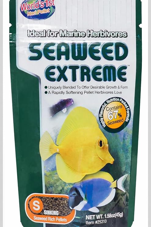 Hikari Marine Seaweed Extreme 45g, Herbivorous Marine Fish Food, Pellet, 67% Natural Seaweed | MECOMMERCE