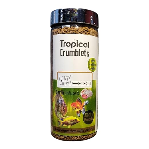 WA Select Tropical Crumblets Fish Feed | 100 Gm | Slow Sinking pellets | Aquawiz India,All Life Stages