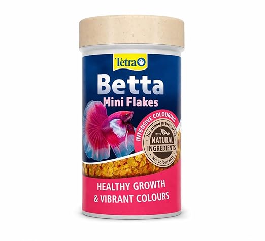 Tettra Betta Mini Flakes Fish Food, 27g/100ml, Natural Ingredients, Intensive Colouring, Healthy Growth & Vibrant Colours | MECOMMERCE