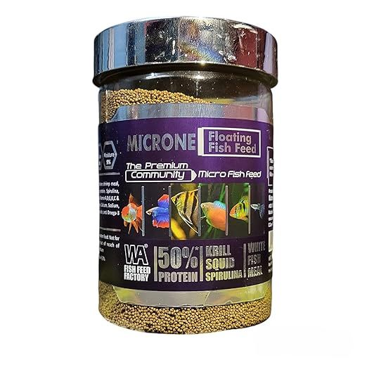 WA Microne Fish Feed 500ml(220g)| Premium Floating Micro Fish Feed | Aquawiz India