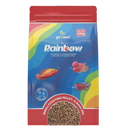 Small Floating Fish Food Pellets 500g | 3.5mm Pellet Size | Highly Digestible & Nutritious Fish Feed for All Aquarium Fish