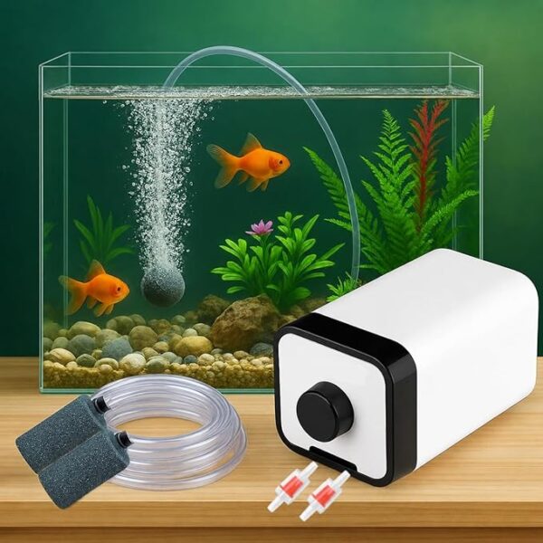 SUNSUN CT-202 Adjustable Aquarium Air Pump, Two Way, 4W, 500ml Flow Rate, Ultra Silent, for 300 Litre Fish Tank