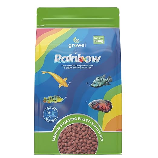 Medium Floating Fish Food Pellets 500g | 5.5mm Pellet Size | Highly Digestible & Nutritious Fish Feed for All Aquarium Fish