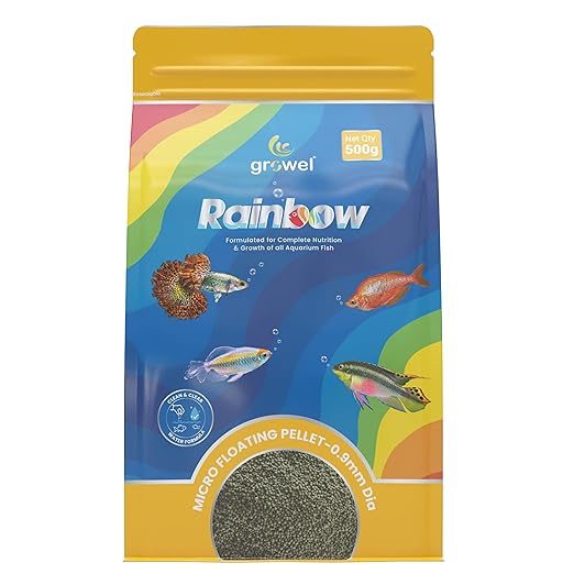 Micro Floating Fish Food Pellets 500g | 0.9mm Pellet Size | Highly Digestible & Nutritious Fish Feed for All Aquarium Fish