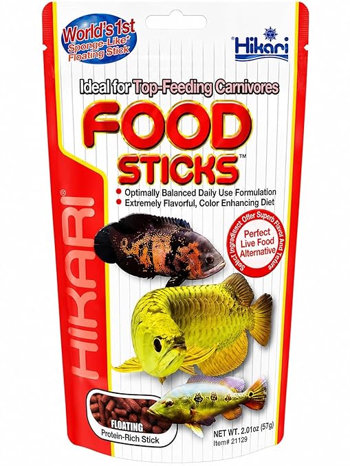 Hikari Tropical Food Sticks 57g, for Arowana and Top Feeding Carnivorous Fish, with DL-Methionine and L-Lysine, Color Enhancing Formula | MECOMMERCE
